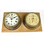 A brass cased porthole clock,