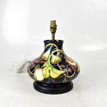 MOORCROFT; a large lamp tubeline decorated in the 'Queens Choice' pattern, 32 x 24cm,