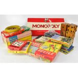 Various vintage toys to include Monopoly, Junior Scrabble, PGP boxed party games including 'Brrrr!',