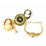 A small quantity of jewellery to include a bangle watch with concealed dial,