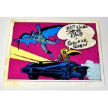 BOB KANE; a Batman and Robin postcard bearing his signature.