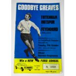JIMMY GREAVES; a Tottenham V Feyenoord programme bearing the signatures of Gordon Banks,