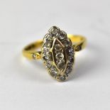 An 18ct gold diamond cluster ring,