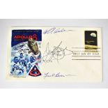SPACE EXPLORATION; an Apollo 8 first day cover bearing the signatures of Frank Borman II,