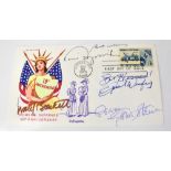 WOMEN'S RIGHTS USA; a first day cover bearing the signatures of Gloria Steinman, Oprah Winfrey,