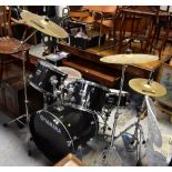 YAMAHA; a complete Gig Master drum kit comprising bass with pair of toms, floor tom, snare,