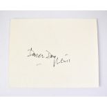 DANIEL DAY LEWIS; a card bearing his signature.
