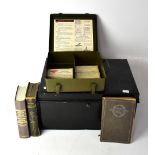 A WWII US Army Medical Department First Aid kit contained in a military green metal box,