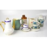 A Midwinter 'Spanish Garden' part coffee set, a Limoges blue,