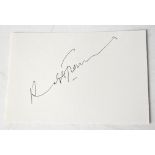 RALPH FIENNES; a card bearing the actor's signature.