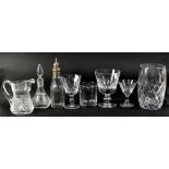 A quantity of mainly Stewart Crystal glassware to include vases, wine glasses, sherry glasses,