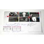 POIROT; a first day cover bearing the signatures of David Suchet, Hugh Fraser,