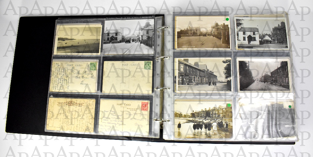 POSTCARD ALBUM; an album of vintage postcards and photographic images, North West Lancashire,