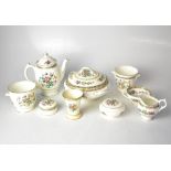 COALPORT; a 'Ming Rose' six-setting dinner, tea and coffee service,