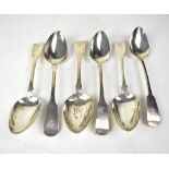 Six George IV hallmarked silver dessert spoons, Christopher Eades, Dublin 1824, combined approx 14.