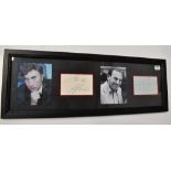 A framed montage comprising a coloured photograph of Bob Monkhouse and a black and white photograph