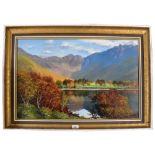 ARTHUR TERRY BLAMIRES (born 1930); oil on board, 'Buttermere and Haystacks' and name verso,