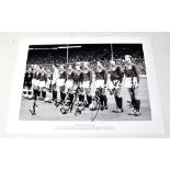ENGLAND WORLD CUP WINNERS 1966; a black and white photograph bearing the signatures of Gordon Banks,