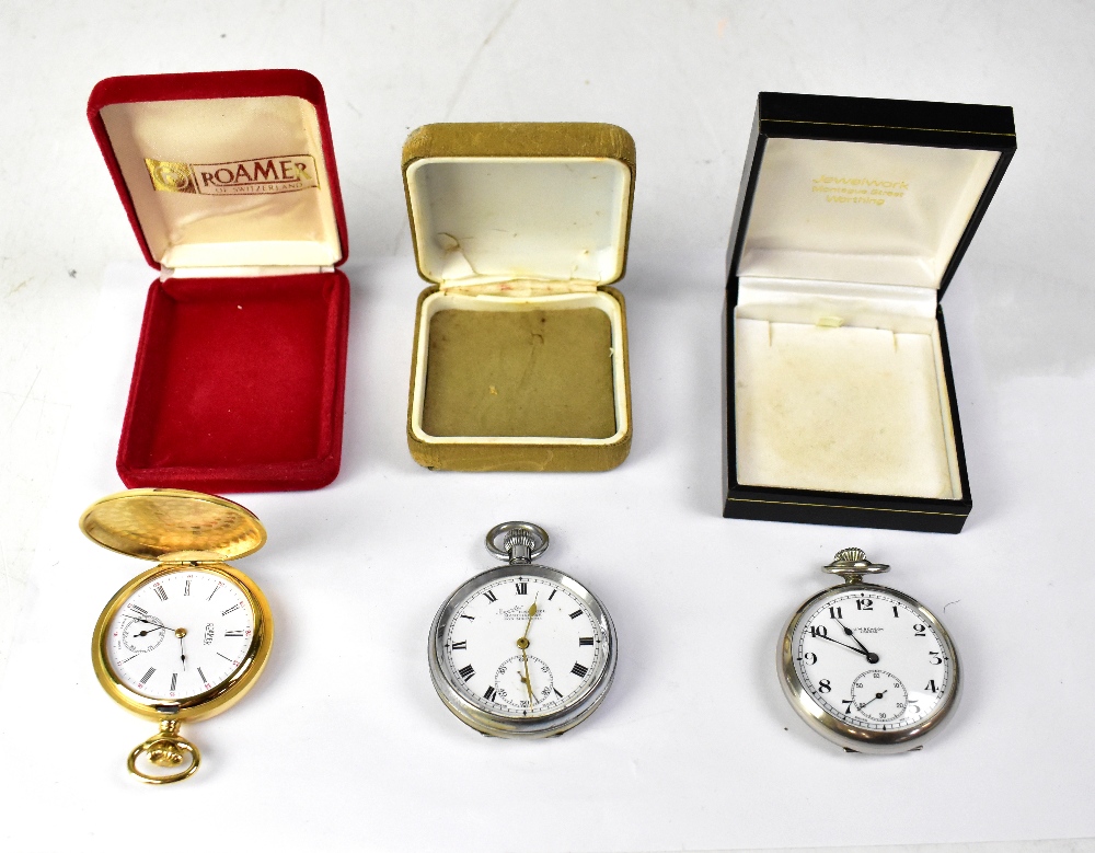 A silver plated Everite pocket watch by H Samuel, Manchester,