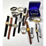 A quantity of vintage, predominantly gentlemen's wristwatches, including examples by Seiko, Rotary,