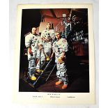 SPACE EXPLORATION; an Apollo 8 Mission poster bearing the signatures of James Lovell,