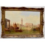 ALFRED POLLENTINE (1836-1890); oil 'The Ducal Palace Venice', signed and dated '82 lower right,