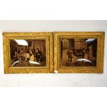 AFTER C HAIG WOOD; two Edwardian-style crystoleums, both family scenes in period costume,