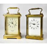 BOODLE & DUNTHORNE; a brass cased carriage clock, retailed by Bornand Frères Montbeliard,