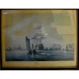 A pair of Naval maritime prints,