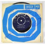 THE ROLLING STONES; a 45rpm single 'I Wanna Be Your Man', bearing the signatures of Bill Wyman,