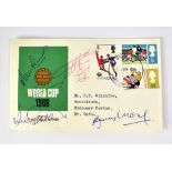 ENGLAND WORLD CUP WINNERS 1966; a first day cover bearing the signatures of Martin Peters,