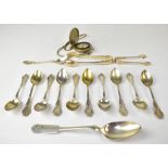 A set of eleven late 19th century Austro-Hungarian silver teaspoons and one non-matching spoon,