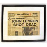 JOHN LENNON; a copy of the Liverpool Echo dated December 9th 1980,