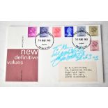 JON PERTWEE; a first day cover bearing his signature.