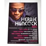 HERBIE HANCOCK; a flyer bearing his signature, also a black and white photograph of the O'Jays,