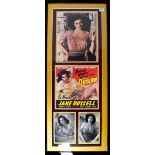 THE OUTLAW; a framed montage comprising a small advertising poster for the film,