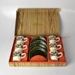 PALISSY; a 'Contessa' boxed set of six coffee cups and saucers.