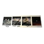 SPACE EXPLORATION; four full colour official NASA photographs of the Moon Landing,