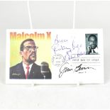 AMERICAN CIVIL RIGHTS; a Malcolm X first day cover bearing three signatures; Ruby Lee,