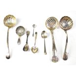 A small quantity of Georgian and Victorian hallmarked silver, to include a sifting spoon,
