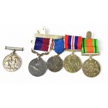 A group of WWII medals comprising the Defence Medal, the Victory Medal,