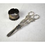 A pair of Elizabeth II hallmarked silver grape scissors, Cooper Brothers & Sons Ltd,