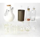 PHARMACEUTICAL INTEREST; a group of early 20th century laboratory glass items, to include beakers,