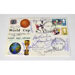 ENGLAND WORD CUP WINNERS 1966; a first day cover bearing the signatures of Roger Hunt, Nobby Stiles,