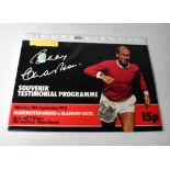 BOBBY CHARLTON; a souvenir testimonial programme, Monday 18th September 1972,