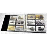 POSTCARD ALBUM; an album of vintage postcards and photographic images mostly steam wagons,