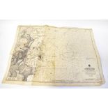 A quantity of folded worldwide maps from the 19th and 20th century,