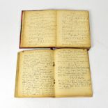 Two early 20th century exercise books, originally belonging to a French chef,