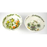 PORTMEIRION; two large bowls comprising 'Lemons and Oranges' and 'Blue Passionflower',