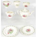 SUSIE COOPER; a bachelors' tea service in the 'Parrot Tulip' pattern, E2396, comprising teapot,
